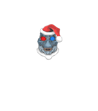 Santasaurus Rex model albastru închis pe tricou