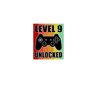level 9 unlocked retro gamer model negru pe tricou