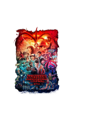 stranger things tribute poster2 model alb pe tricou