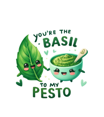 Basil to my Pesto model alb pe tricou