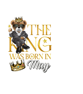 The king was born int MAY model negru pe tricou