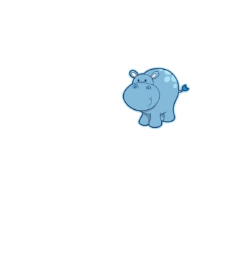 Cartoon hippo model galben neon pe tricou