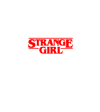 strange girl model negru pe tricou