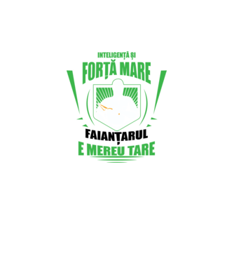 Inteligență și forță mare, faianțarul e mereu tare model verde neon pe tricou