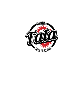 Atenție! Tata la ceaun! model alb pe tricou