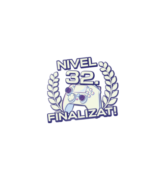 Nivel 32 finalizat! model negru pe tricou