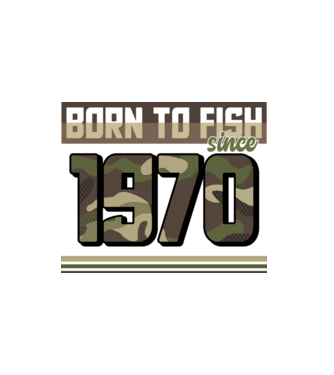 Born to fish since 1970 model alb pe tricou
