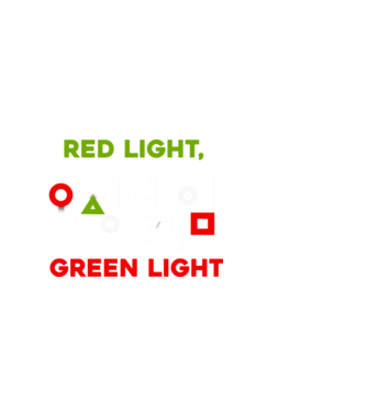 red light green light model alb pe tricou