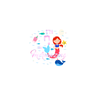 Mermazing Birthday 7 model negru pe tricou