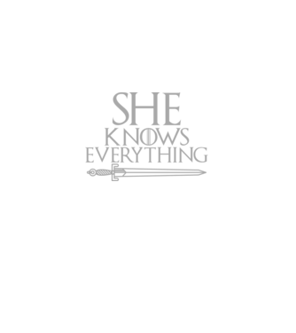 Cuplu She knows everything model negru pe tricou