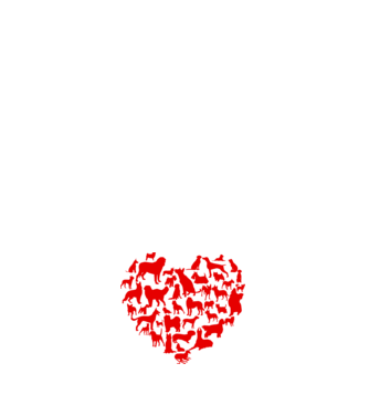 Doggy heart model alb pe tricou