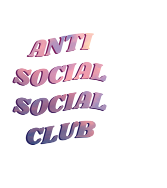 Anti social social club pink model negru pe tricou
