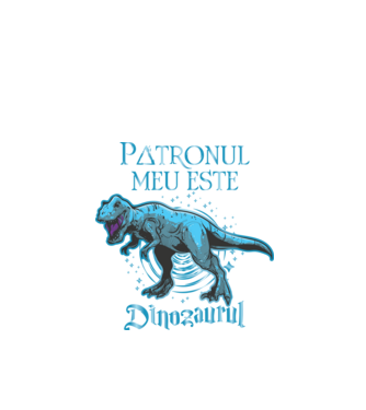 Patronul meu este dinozaurul model negru pe tricou