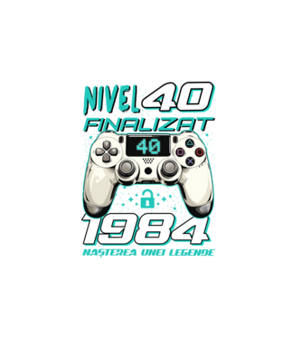 Nivel finalizat 40 1985 model alb pe tricou