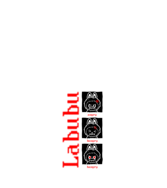 Labubu moods model alb pe tricou