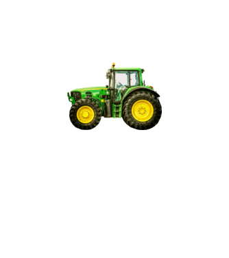 TRACTOR model alb pe tricou