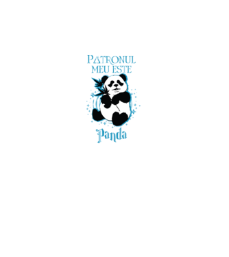 Patronul meu este PANDA model negru pe tricou