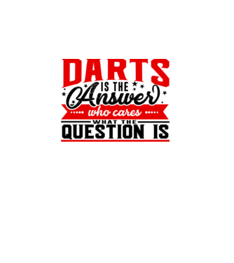 Sport is the answer DARTS model alb pe tricou