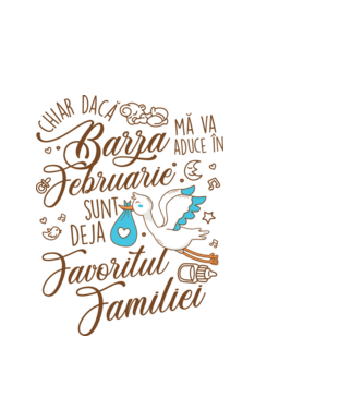Favoritul familiei FEBRUARIE model alb pe tricou