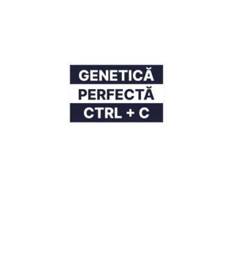 Genetică perfectă CTRL + V model alb pe tricou