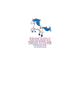 Unicorn drinking team model alb pe tricou