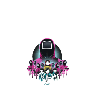 squid game crew model negru pe tricou