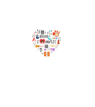 music heart model alb pe tricou