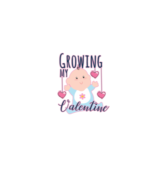 Growing my Valentine model alb pe tricou