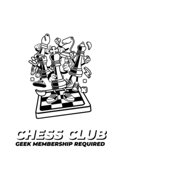 chess club model negru pe tricou