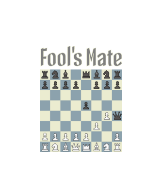 fool's mate model alb pe tricou