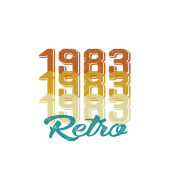 Retro 1983 model alb pe tricou