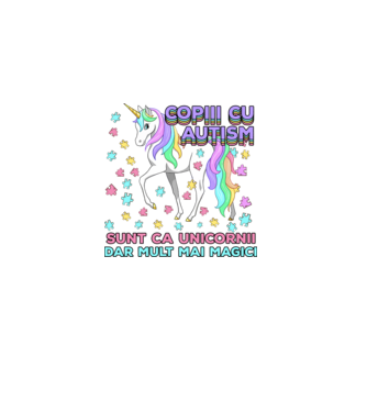 Copiii cu autism sunt ca unicornii, dar mult mai magici model alb pe tricou