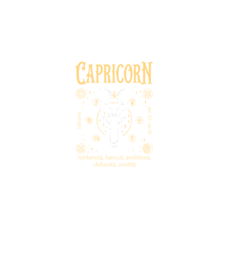 Zodiac femeie CAPRICORN golden model negru pe tricou