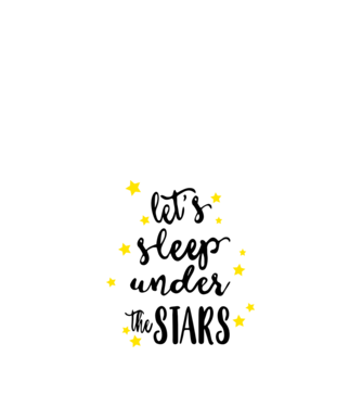 Lets sleep under the stars model alb pe tricou