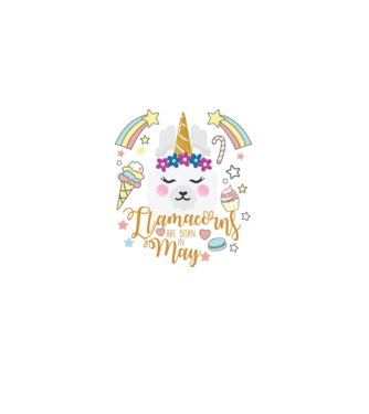 Llamacorns are born in May model alb pe tricou