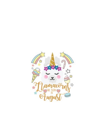 Llamacorns are born in August model alb pe tricou