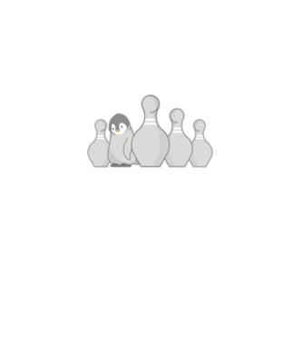 Bowling pinguin model alb pe tricou