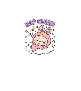 Nap Queen model alb pe tricou