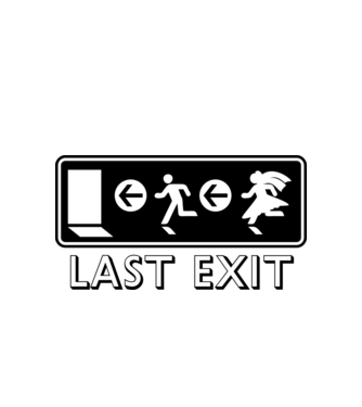 Last Exit model alb pe tricou