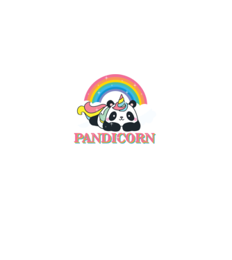 PANDICORN model alb pe tricou