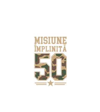 Misiune împlinită 50 model negru pe tricou