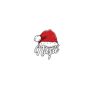 nașă Santa Hat model negru pe tricou