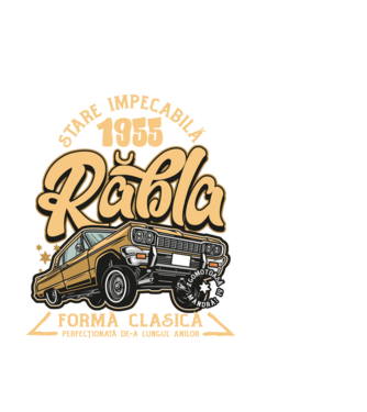 Rablă 1955 model negru pe tricou