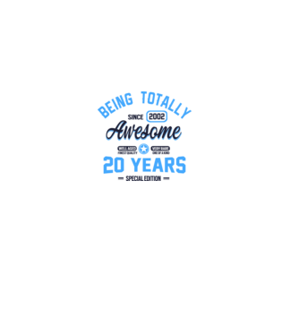 20 years of being totally awesome model roz deschis pe tricou