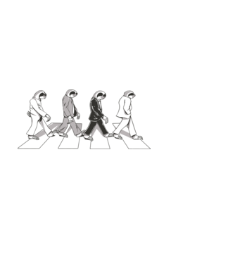 Beatles model alb pe tricou