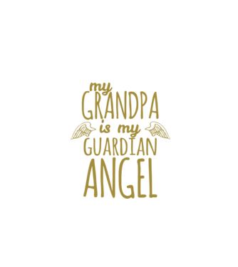 My grandpa is my guardian angel model negru pe tricou