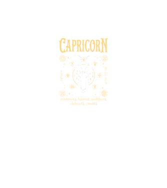 Zodiac femeie CAPRICORN golden model negru pe tricou