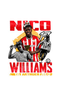Nico Williams tribute model alb pe tricou