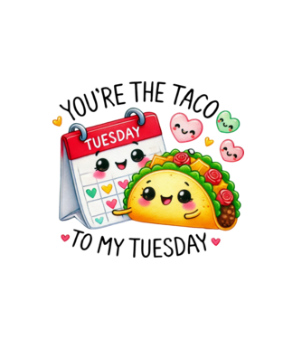 Taco to my Tuesday model alb pe tricou