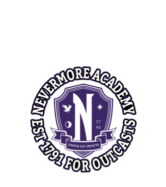  Nevermore academy model negru pe tricou